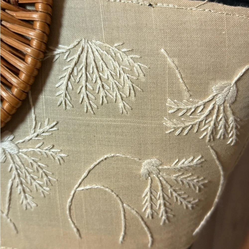 Mad Bags Black and Tan Canvas and Woven Tote Bag - Picture 4 of 12